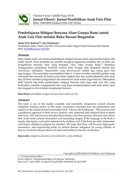 jurnal bencana gempa bumi