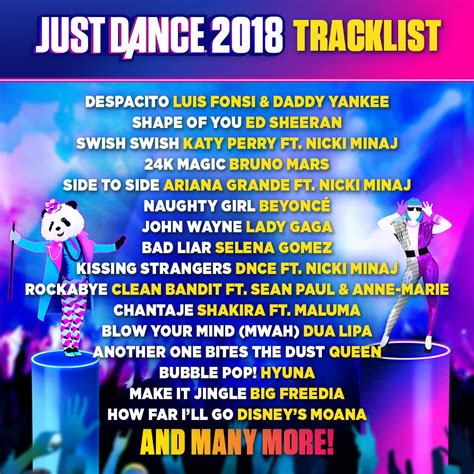 just dance 2018 song list nintendo switch