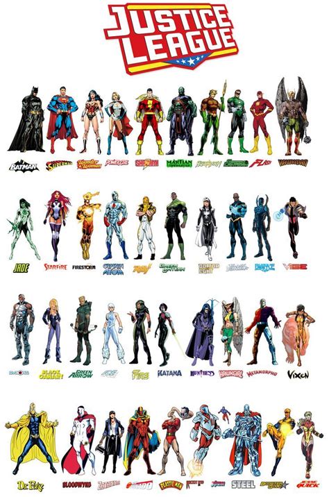 justice league symbols and names