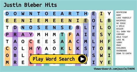 justin bieber 2009 hit song crossword