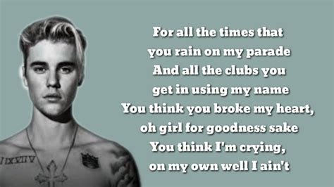 justin bieber love yourself lyrics