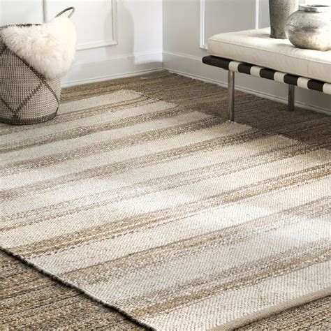 jute and striped rug