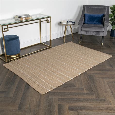 jute and striped rug