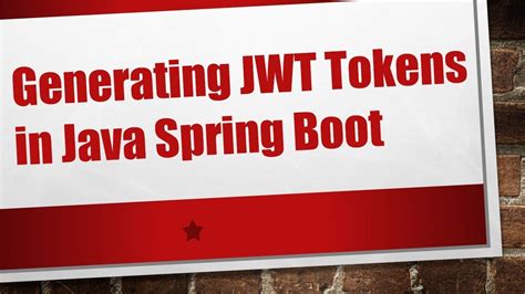 jwt token in java spring boot
