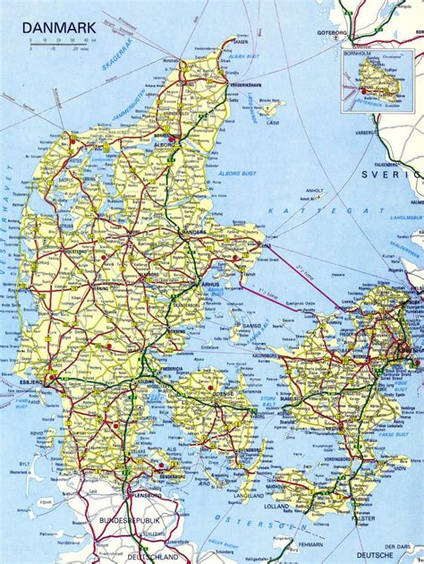 Landkarte Dänemark Denmark map, Map, Denmark