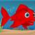 kırmızı balık kırmızı balık gölde kıvrıla kıvrıla yüzüyor