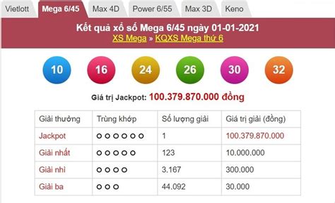 kết quả vietlott 6/45 các kỳ