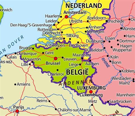kaart nederland duitsland belgie