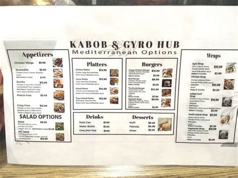 Kabob Hub Menu