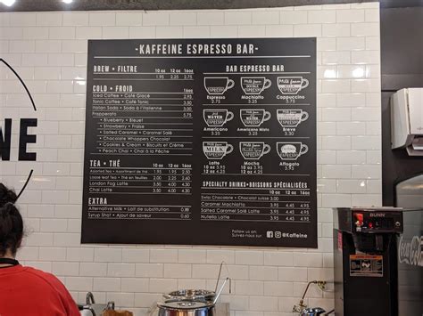 kaffeine espresso bar menu
