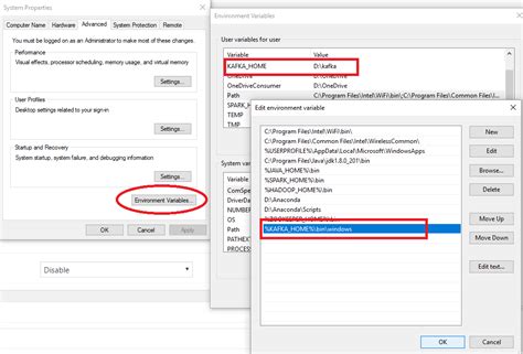 Kafka Windows Environment Variables