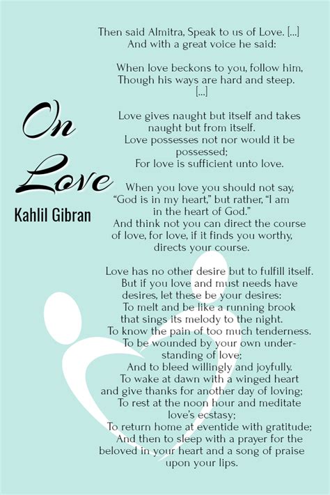 kahlil gibran on love poem