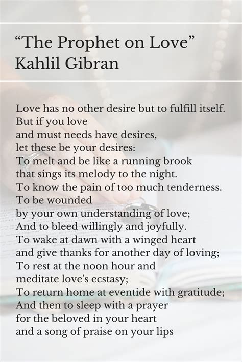 kahlil gibran the prophet quotes on love