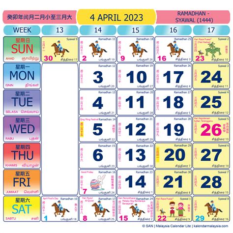 kalendar kuda april 2023