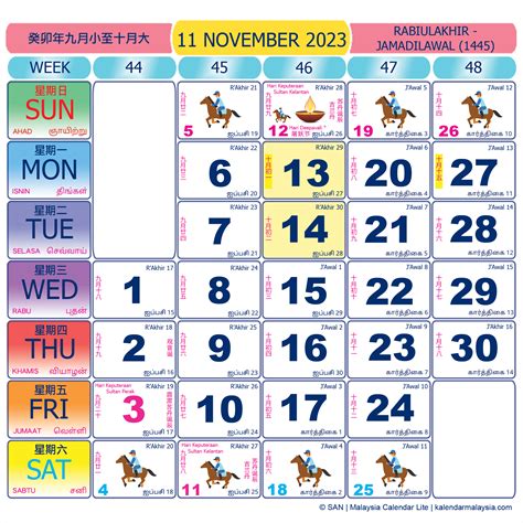 kalendar kuda november 2023