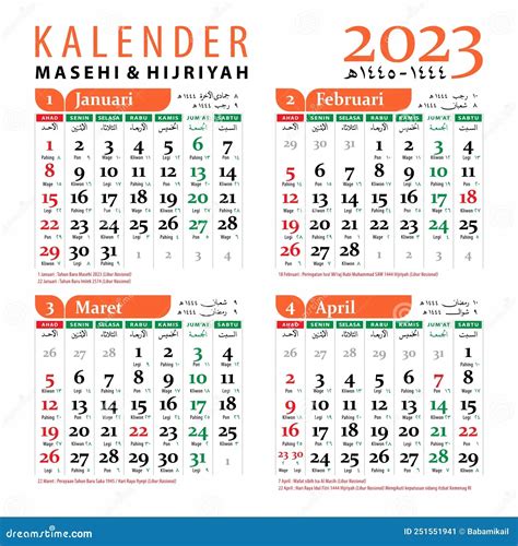 kalendar masihi dan hijrah 2024