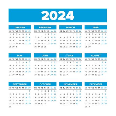 kalendar na rok 2024