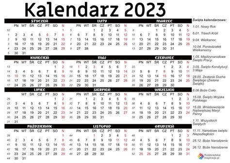 kalendarz 2023 z imionami