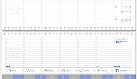 Wochenbuch blau 2024 - Bürokalender 21x26,5 cm - 1 Woche auf 2 Seiten