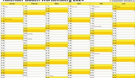 Kalender 2024 Baden-Württemberg: Ferien, Feiertage, Word-Vorlagen