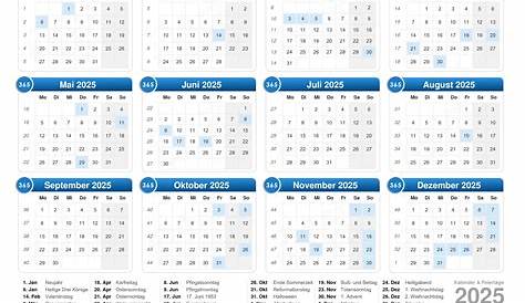 Kalender 2025 NRW: Ferien, Feiertage, Excel-Vorlagen