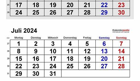 Kalender Juli 2024 – kalender.su
