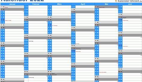 Kalender 2022 – Vorlage zum Download - Alle-meine-Vorlagen.de