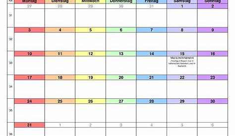 Kalender August 2020 als PDF-Vorlagen
