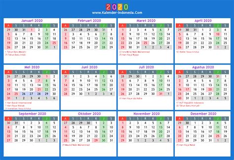 kalender 2020 indonesia excel