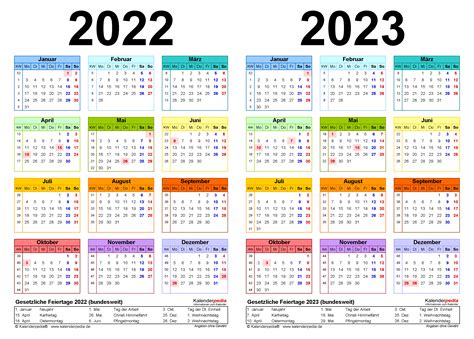 kalender 2022 dan 2023