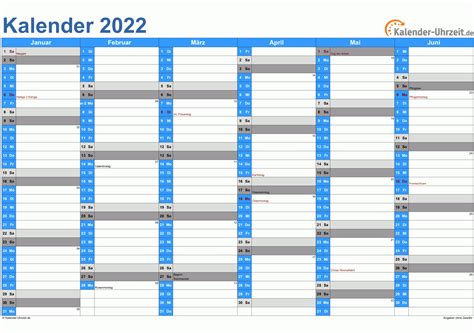 kalender 2022 excel gratis download