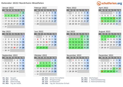 kalender 2022 nrw