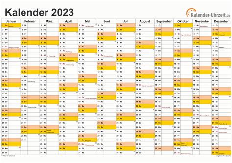 kalender 2023 deutschland excel