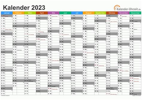 kalender 2023 kostenlos excel