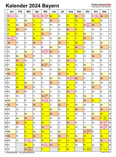 kalender 2024 bayern mit