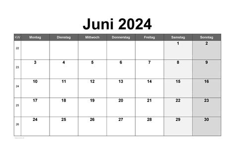 kalender 2024 bis juni
