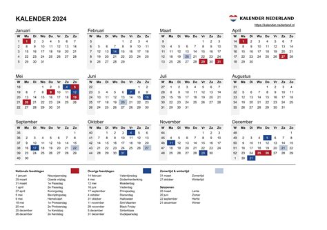 kalender 2024 in het nederlands