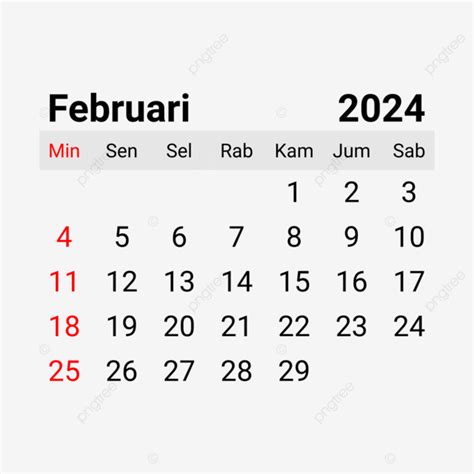 kalender 2024 indonesia february