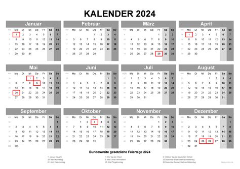 kalender 2024 mit wochenanzeige