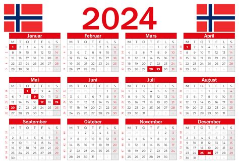kalender 2024 norsk