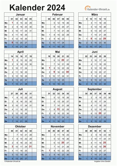 kalender 2024 pdf kostenlos zum ausdrucken