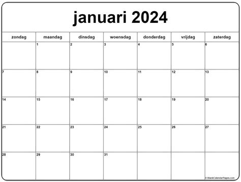 kalender agenda januari 2024