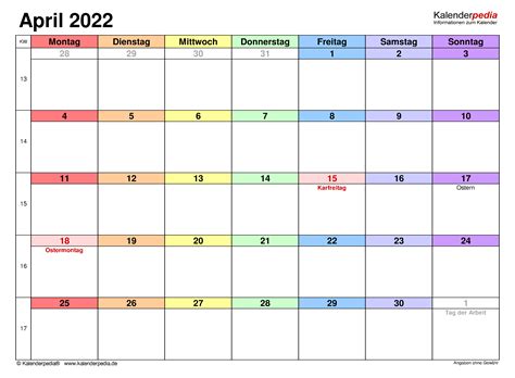 kalender april 2022 pdf