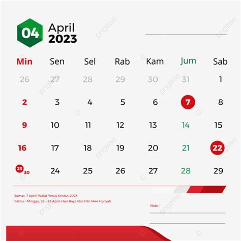 kalender april 2023 lengkap tanggal merah