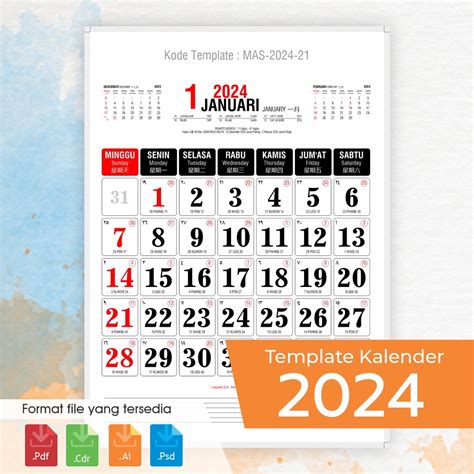 kalender bulanan 2024 indonesia