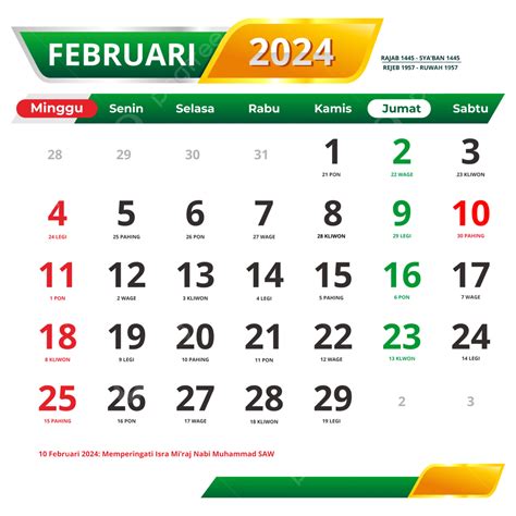 kalender februari tahun 2024