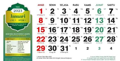 kalender hijriyah 2023 nu