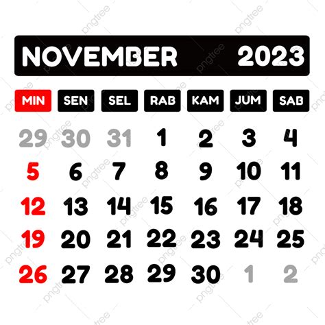 kalender indonesia november 2023