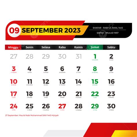 kalender indonesia september 2023