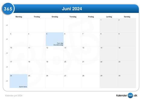 kalender juni 2024 365